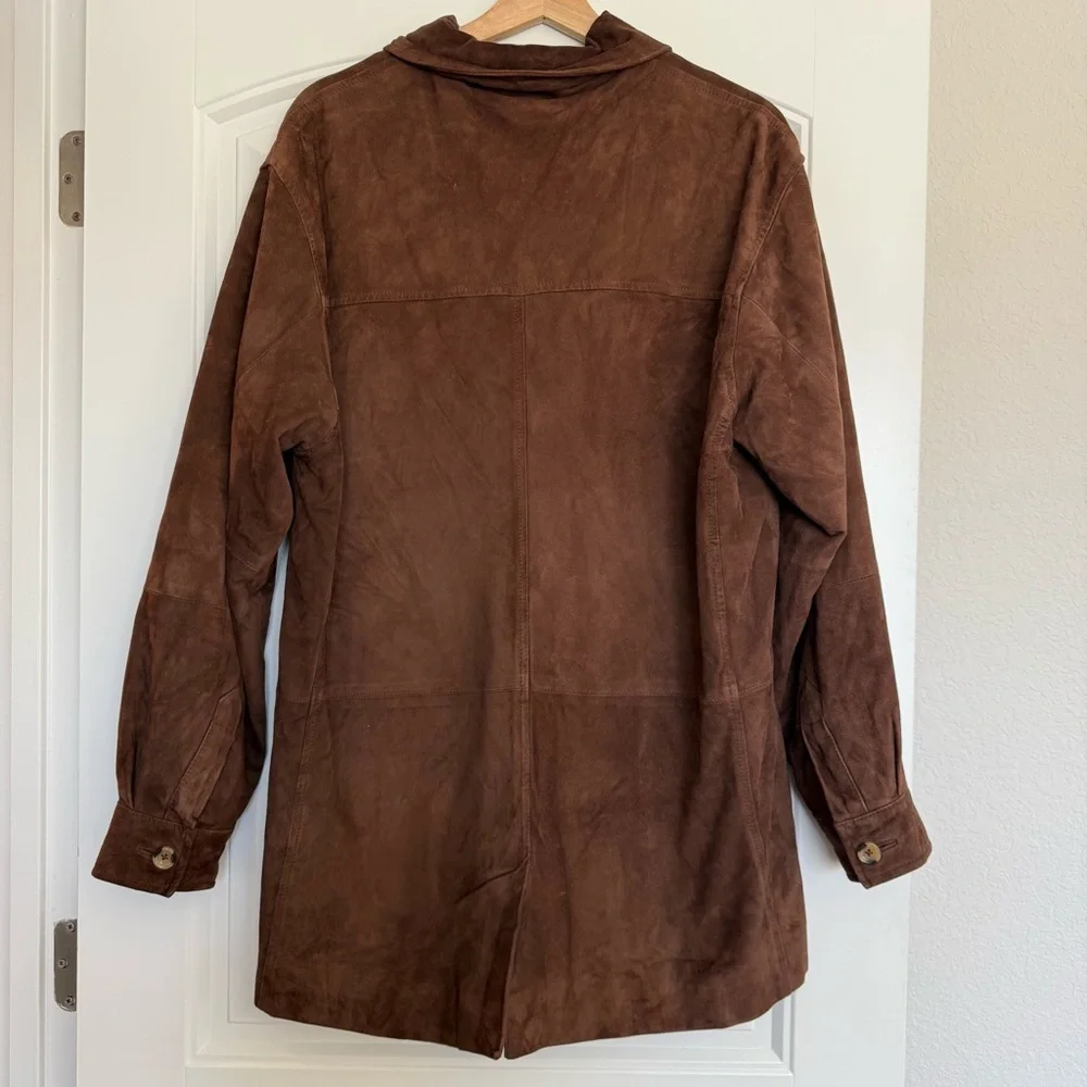 Peter Millar 100% Genuine Suede Leather Shirt Jacket - Rich‎ Brown Men’s
